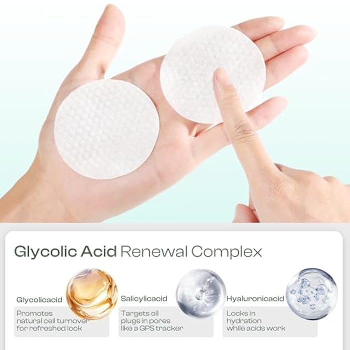 Jtopyrt Glycolic Acid Pads 20%: Dual Sided Exfoliating Face Peels with Salicylic Acid & Niacinamide Reduce Surface Skin Fine Lines and Wrinkles Daily Facial Cleansing for All Skin Types 60 Count - Image 2