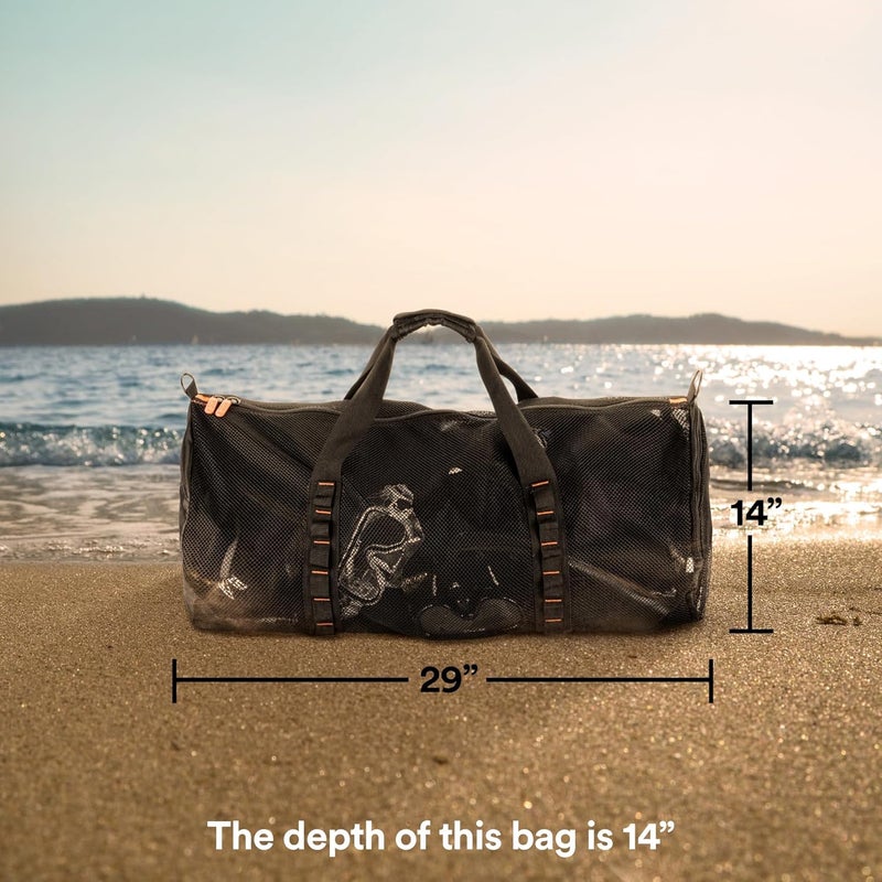 Fitdom 90L Large Mesh Duffle Bag for Scuba Dive or Snorkel Equipment. Best for Water Sports & Beach Activities like Swimming, Diving & Snorkeling. Perfect for Travel, Storage Swim Gym Gears & Balls - Image 5