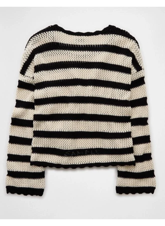 امريكان ايجل AE Cropped Crochet Sweater