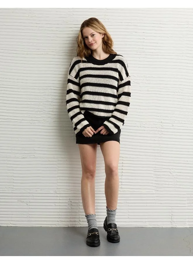 امريكان ايجل AE Cropped Crochet Sweater