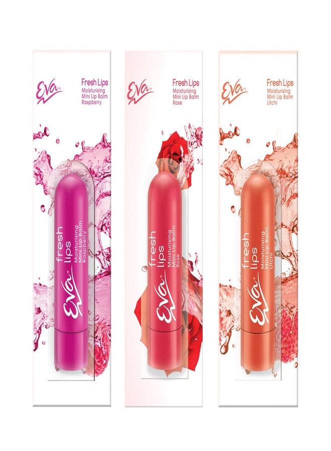 مرطب شفاه صغير بنكهة الورد والتوت والليتشي من إيفا - 3.6 غرام