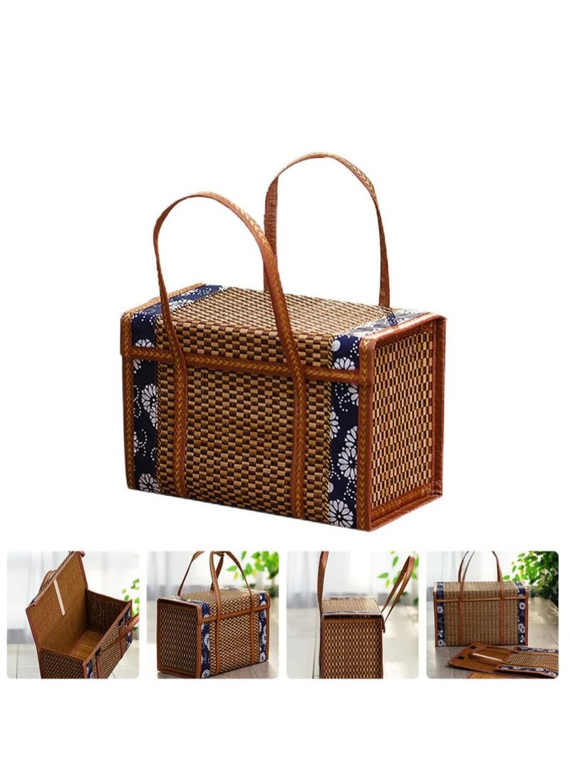 Picnic Basket with Double Folding Handles Creative Picnic Food Hand Basket Folding Woven Fruit Basket Picnic Food Storage Basket for Outdoor Picnic - pzsku/ZA0D8310E0CAAB41778B9Z/45/_/1715674765/1fc1445a-bba1-4b46-aa0e-b62dbbb57af4