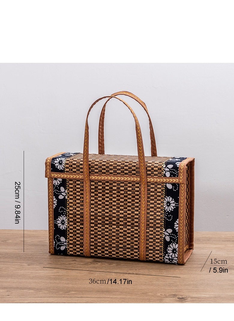 Picnic Basket with Double Folding Handles Creative Picnic Food Hand Basket Folding Woven Fruit Basket Picnic Food Storage Basket for Outdoor Picnic - pzsku/ZA0D8310E0CAAB41778B9Z/45/_/1715674932/7f2518b8-44b3-429f-b9cf-0b1d3e1693d0