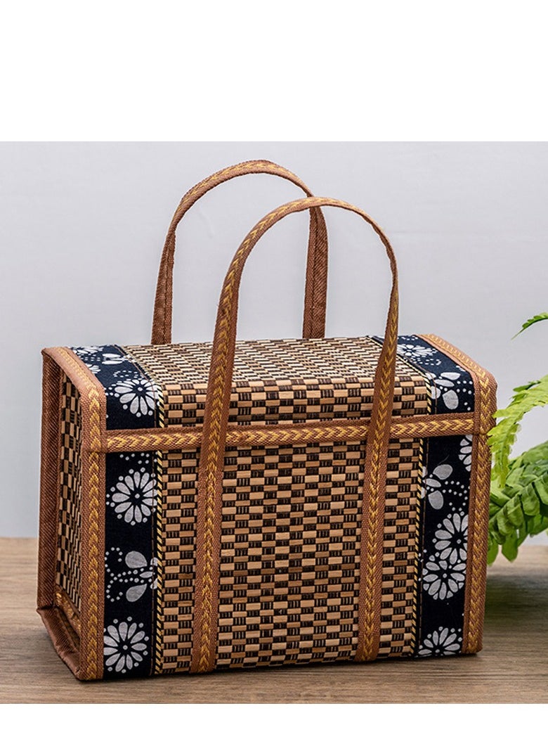 Picnic Basket with Double Folding Handles Creative Picnic Food Hand Basket Folding Woven Fruit Basket Picnic Food Storage Basket for Outdoor Picnic - pzsku/ZA0D8310E0CAAB41778B9Z/45/_/1715674955/28107b38-1885-47ee-a8cc-99e98c7ce3f5