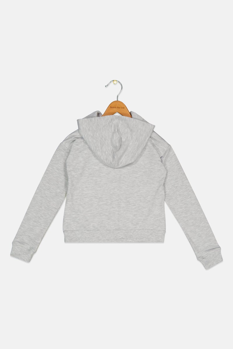 Ideology  Kids Girl Sportswear Fit Long Sleeve Colorblock Training Jacket, Grey Heather Combo  - Image 2