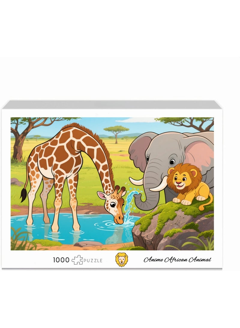 1000 Anime African Animal Puzzles, Rich Colorful Puzzle Blocks, Puzzle Exercise Challenge Puzzles, Children's Leisure Time Playful Puzzles  - Image 2