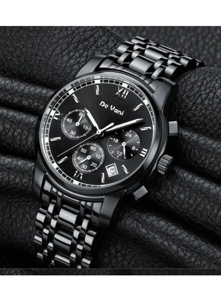 دي فاني ساعة يد للرجال من دي فاني ستانلس ستيل أنالوج بعقارب مع قلم هدية - Image 2