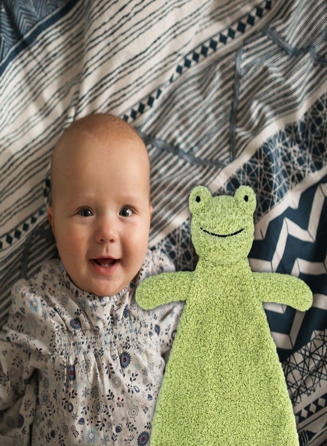 Doindute Baby Green Frog Soft Stuffed Animal Security Blanket, Plush Frog Character Lovey Blanket, Baby Shower/Nursery Gift, Newborn Infant Toddler Snuggle Blankie for Boys Girls, 16 Inches - Image 4