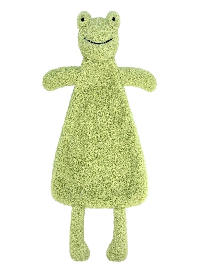 Doindute Baby Green Frog Soft Stuffed Animal Security Blanket, Plush Frog Character Lovey Blanket, Baby Shower/Nursery Gift, Newborn Infant Toddler Snuggle Blankie for Boys Girls, 16 Inches - Image 1