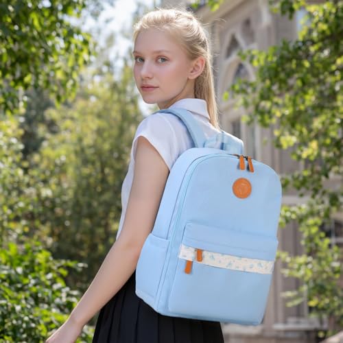mygreen Waterproof School Backpack for Teen Girls Boys Lightweight 156 Inch Laptop Bag Trendy 2024 Ergonomic Bookbag for High School College and Travel Blue - Image 3