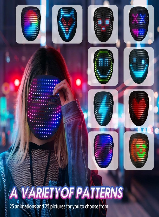 قناع GNFJJBD بإضاءة LED مع خاصية استشعار الحركة، قناع هالوين LED للجنسين لحفلات لعب الأدوار التنكرية وحفلات التنكر - Image 3