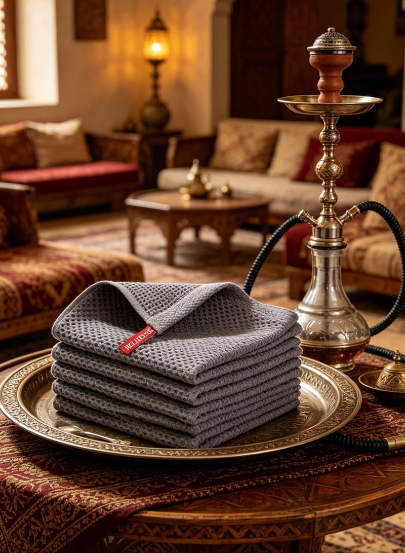 عرض تخفيض! مجموعة 4 قطع من مناشف المطبخ، مناشف تنظيف ناعمة وماصة، مناشف مطبخ متعددة الاستخدام بنسيج الوافل - Image 1