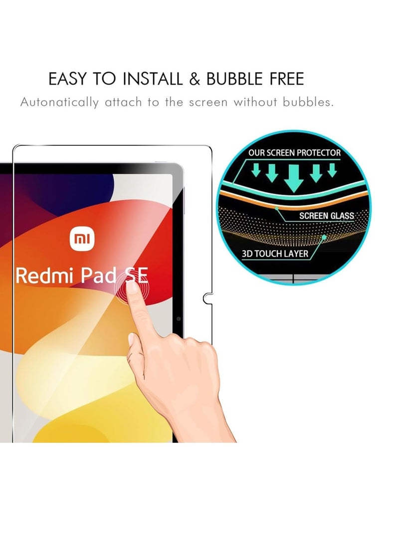 Tempered Glass Screen Protector for Xiaomi Redmi Pad SE 2023 11 Inch, Anti-Scratch 9H Crystal clear screen films for Redmi Pad SE 11[1-Pack] - Image 5