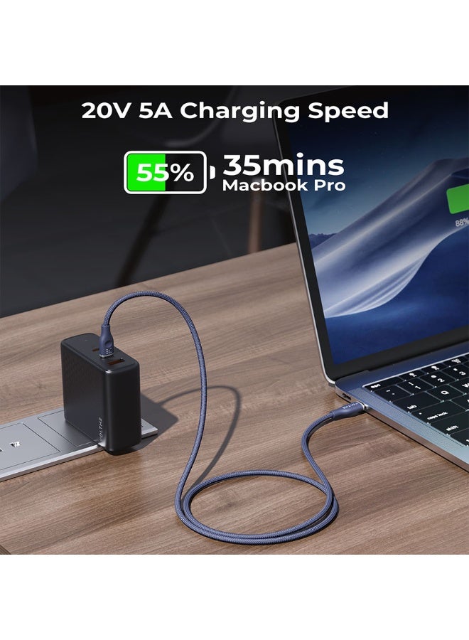 فولتمي سلك شاحن فولتمي سلسلة روج مظفر من USB-C إلى USB-C بطول 1 م وبقوة 100 واط - أزرق - Image 4