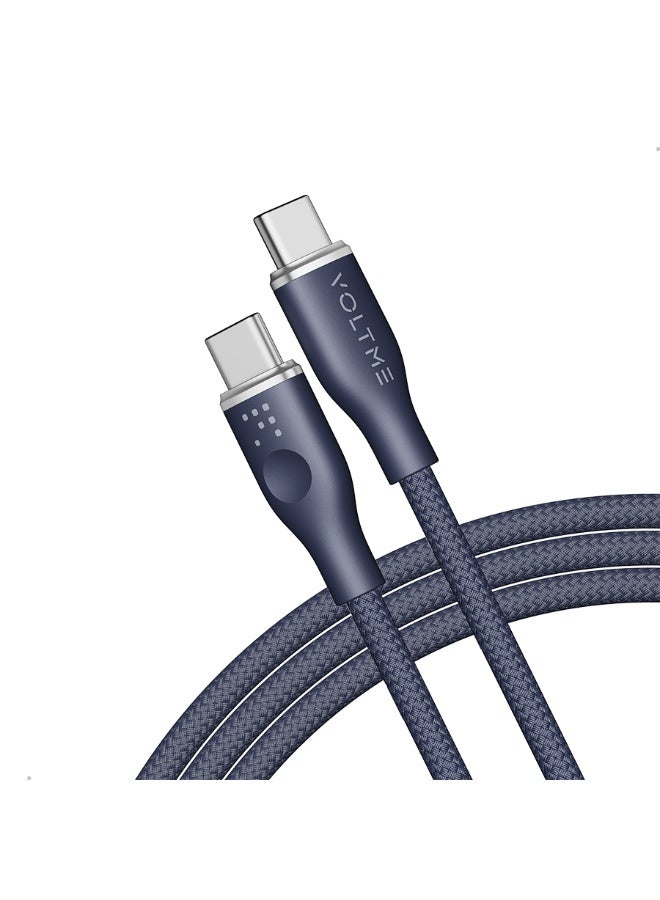 فولتمي سلك شاحن فولتمي سلسلة روج مظفر من USB-C إلى USB-C بطول 1 م وبقوة 100 واط - أزرق - Image 1