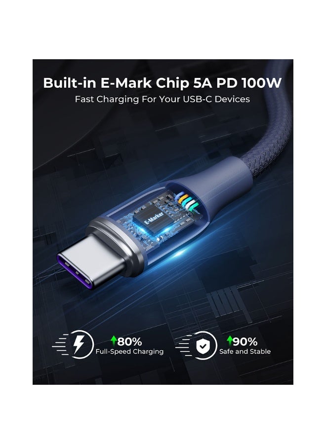 فولتمي سلك شاحن فولتمي سلسلة روج مظفر من USB-C إلى USB-C بطول 1 م وبقوة 100 واط - أزرق - Image 3