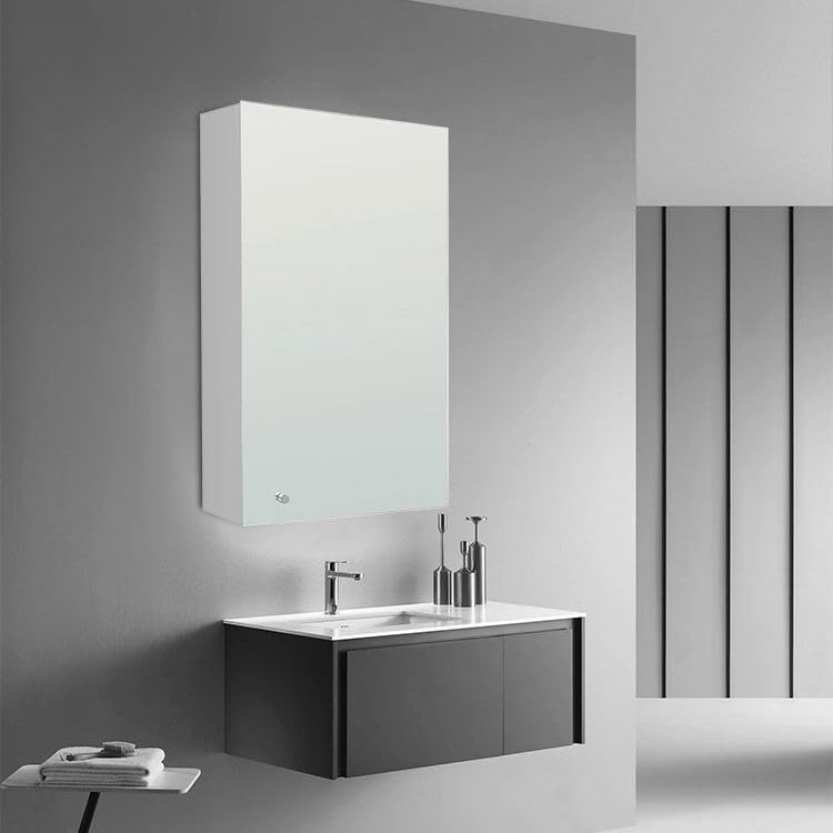 FC SS Mirror Cabinet Premium 304 Stainless Steel Bathroom Cabinet with Mirror Door for Wash BasinKitchenBedroomBathroom Accessories 10 x 16 Inches