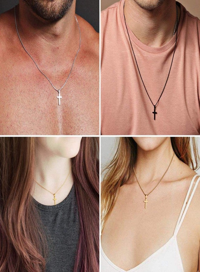 M MOOHAM Easter Gifts - Gold Cross Pendant Necklaces for Men Boys - Gold Cross Chain 16 Inch Jewelry for Men, Teen Boy Gifts for Teenage Boys - Image 2