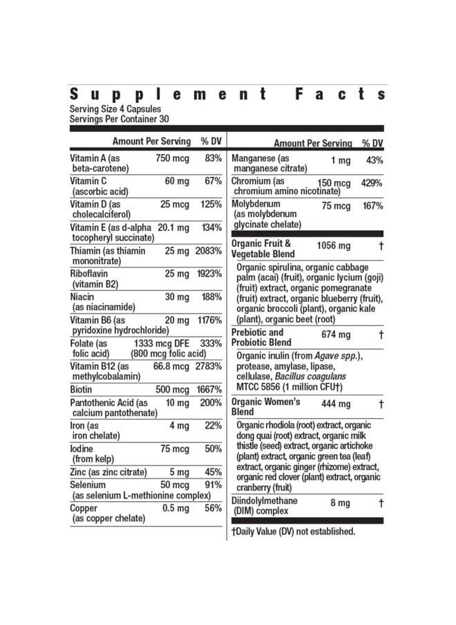 Rainbow Light Certified Womens Multivitamin, Multivitamin Supplement, 120 Caps (Pack May Vary)  - Image 2