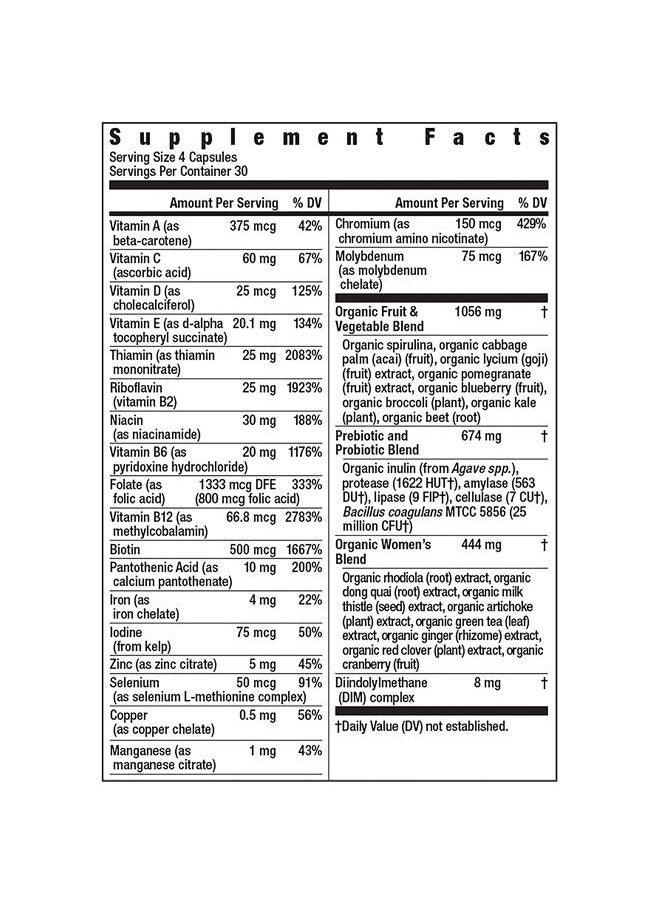 Rainbow Light Certified Womens Multivitamin, Multivitamin Supplement, 120 Caps (Pack May Vary)  - Image 4