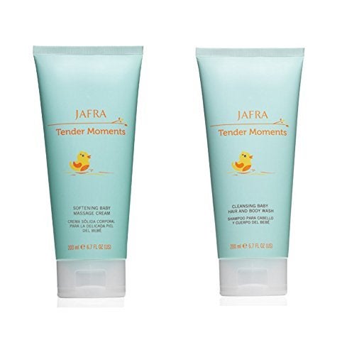 Jafra Tender Moments Hair  Body Wash  Baby Massage Cream 2 Piece Set Original Scent