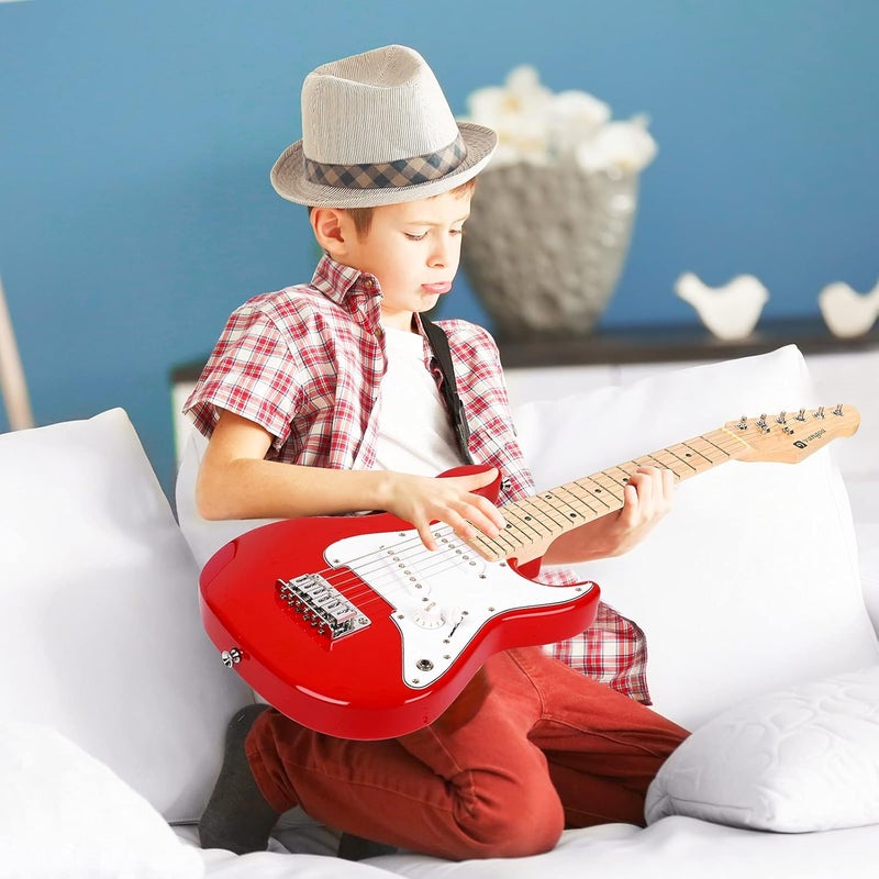 Vangoa Kids Electric Guitar 30 Inch Electric Guitar for Beginner Kit for Young Players with Amp, Bag, Strap, Extra Strings, Capo, Tuner, Picks, Cable (Red) - Image 2