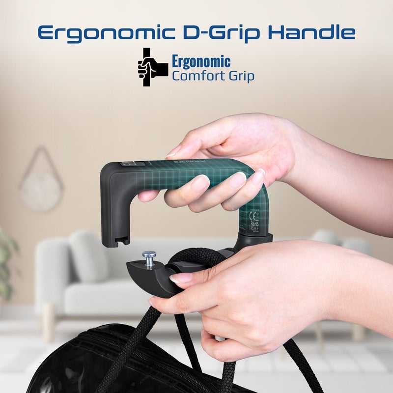 Promate InstaScale-50 Digital Luggage Scale 50kg Max Capacity, High Precision 50g Increments, Backlit LCD Display, Dual Units (kg/lb), Ergonomic Grip, Compact Travel Weighing Tool Black - Image 3