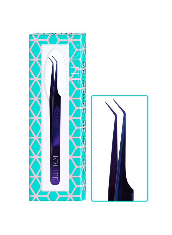 IOLITE Lash Tweezer Professional Stainless Steel Curved Precision Tweezers for Eyelash Extensions, Volume Lashes, Electronics, Laboratory Work, Jewelry-Making,Crafting,Soldering, 2D-3D False Lashes, Nail Art - Image 2