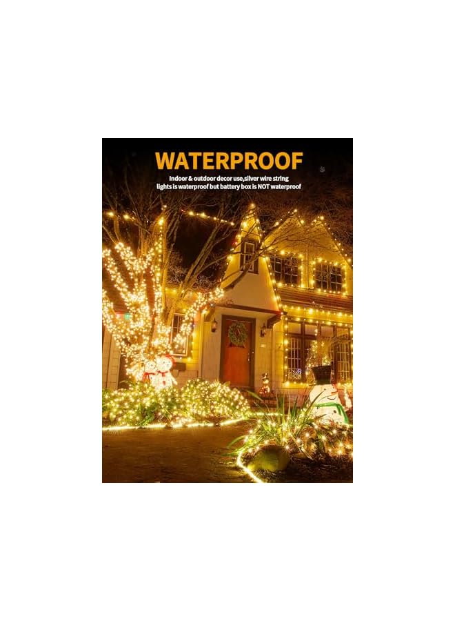 The Bros زينة رمضان، أضواء رمضان على شكل ألعاب نارية 100LED بطول 10 أقدام، أضواء نجمية من سلك نحاسي مقاوم للماء لتزيين إكليل المنزل، حفلات الزفاف الداخلية والخارجية، أبيض دافئ - Image 4