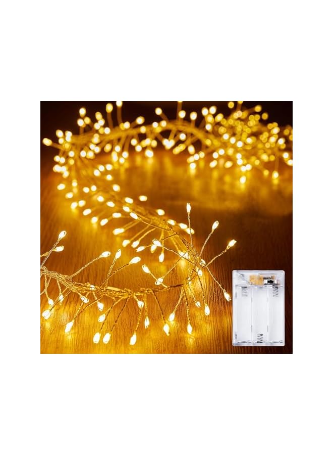 The Bros زينة رمضان، أضواء رمضان على شكل ألعاب نارية 100LED بطول 10 أقدام، أضواء نجمية من سلك نحاسي مقاوم للماء لتزيين إكليل المنزل، حفلات الزفاف الداخلية والخارجية، أبيض دافئ - Image 2