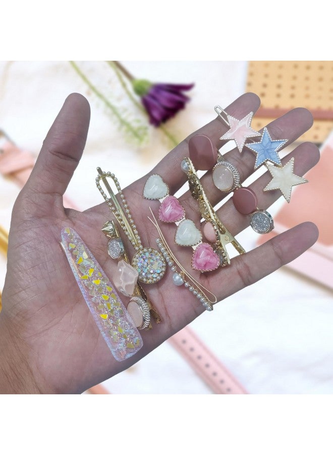 JPV 8 PCS Premium stylish Hair Clips For Women's And Girls, Multicolor 8 Piece Pearl Metal Hair clips, Plastic Pearl Barrettes Hairpin - Image 3