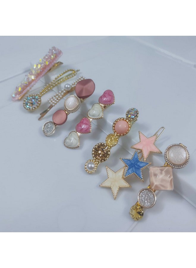 JPV 8 PCS Premium stylish Hair Clips For Women's And Girls, Multicolor 8 Piece Pearl Metal Hair clips, Plastic Pearl Barrettes Hairpin - Image 2