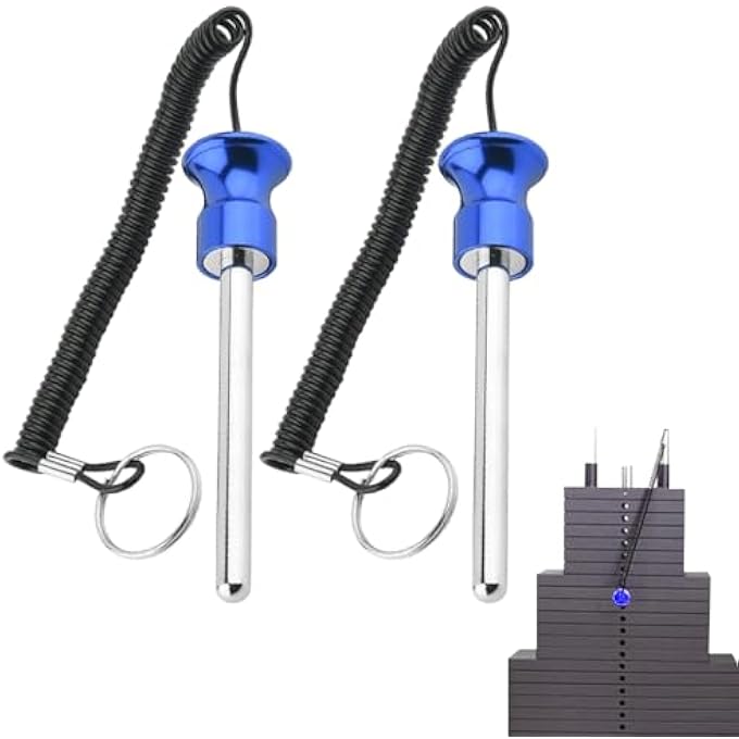 rayihni ® 2 Pcs Universal Magnetic Weight Stack Pin With Pull Rope, Heavy Duty Steel Strength Training Accessories For Cable Machines, Gym Equipment Attachment For Commercial Or Home Fitness, Blue - Image 2