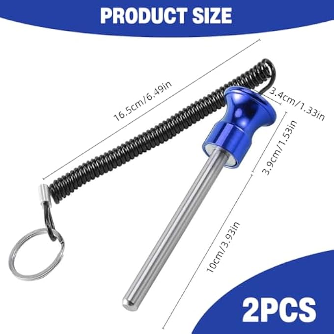 rayihni ® 2 Pcs Universal Magnetic Weight Stack Pin With Pull Rope, Heavy Duty Steel Strength Training Accessories For Cable Machines, Gym Equipment Attachment For Commercial Or Home Fitness, Blue - Image 3
