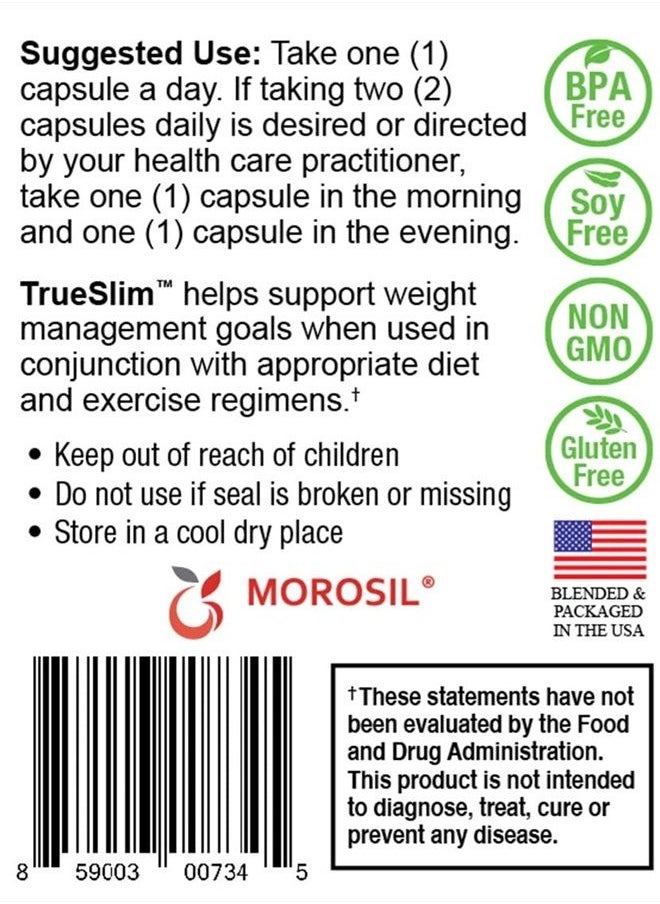 NatureCity - True-Slim 400mg Morosil Weight and Fat Loss Supplement Helps Reduce Fat Accumulation 30 Veggie Capsules - Image 1