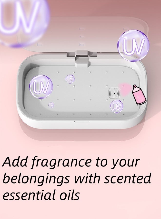 DAKS UV-C Phone Sanitizer Box with 15W Wireless Charger – Portable Disinfection Box with Aromatherapy & Safety Shutoff for Phones, Keys, Jewelry, Brushes, Toothbrushes - Image 3