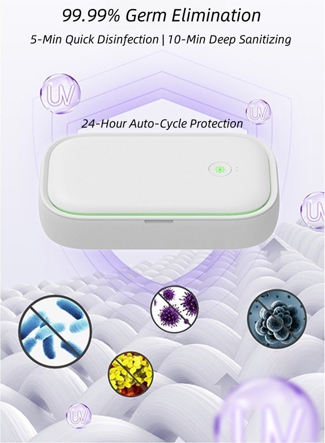 DAKS UV-C Phone Sanitizer Box with 15W Wireless Charger – Portable Disinfection Box with Aromatherapy & Safety Shutoff for Phones, Keys, Jewelry, Brushes, Toothbrushes - Image 5