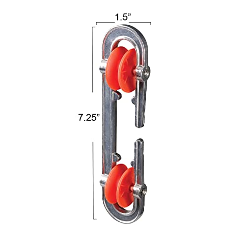 Household Essentials Metal Clothesline Spreader, Prevents Tangling and Twisting Clotheslines, Rust-Resistant, Silver and Red - Image 2