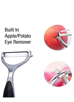 SYOSI Peeler, stainless steel serrated knife rotary peeler, anti-slip handle for fruit and vegetable kitchen, kitchen utensils, suitable for potatoes, apples, carrots, vegetables, fruits  - Image 3