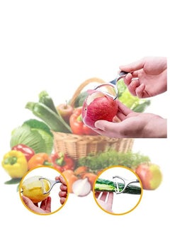 SYOSI Peeler, stainless steel serrated knife rotary peeler, anti-slip handle for fruit and vegetable kitchen, kitchen utensils, suitable for potatoes, apples, carrots, vegetables, fruits  - Image 2
