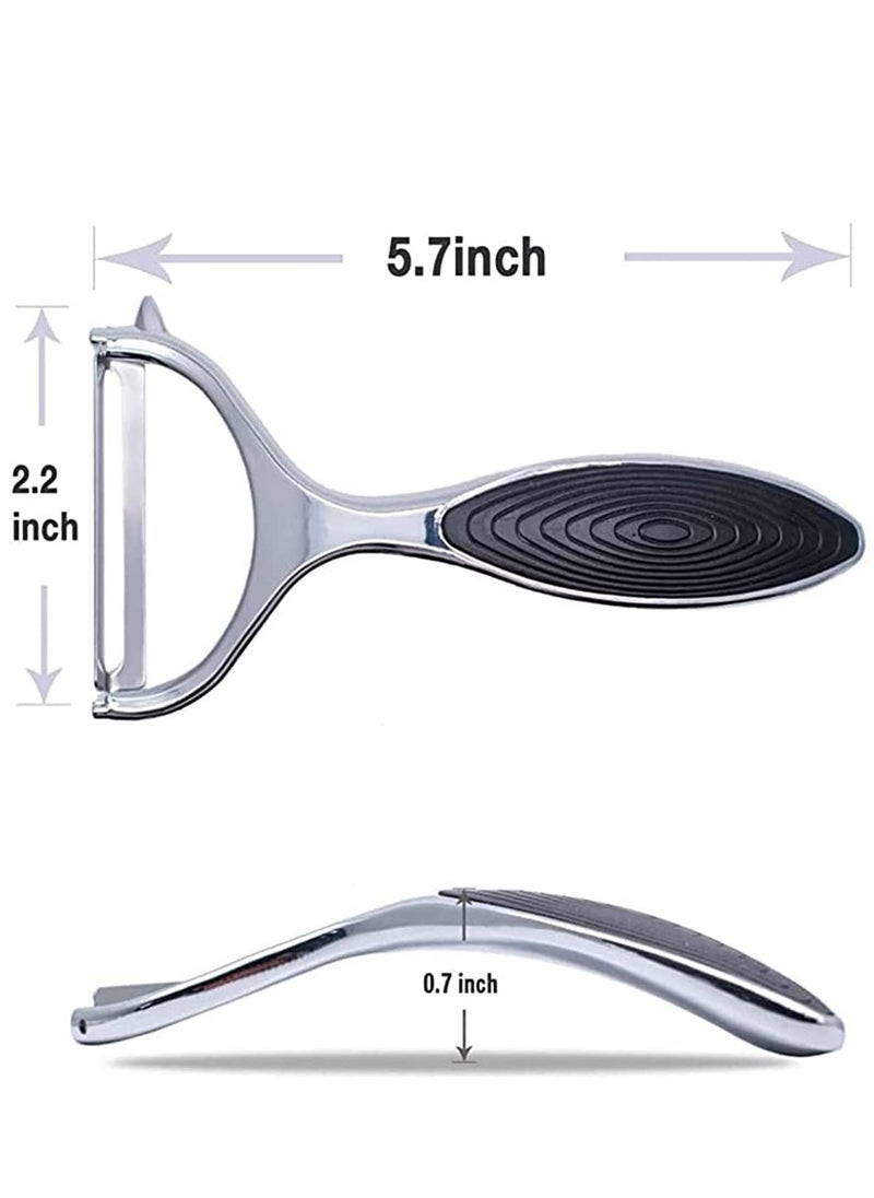SYOSI - Peeler, stainless steel serrated knife rotary peeler, anti-slip handle for fruit and vegetable kitchen, kitchen utensils, suitable for potatoes, apples, carrots, vegetables, fruits - Image 1