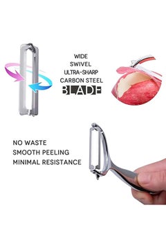 Peeler, stainless steel serrated knife rotary peeler, anti-slip handle for fruit and vegetable kitchen, kitchen utensils, suitable for potatoes, apples, carrots, vegetables, fruits - pzsku/ZA0D945E4E0F76A111745Z/45/_/1721456227/4754bc25-dce7-4ac7-a578-888b0f816f7c