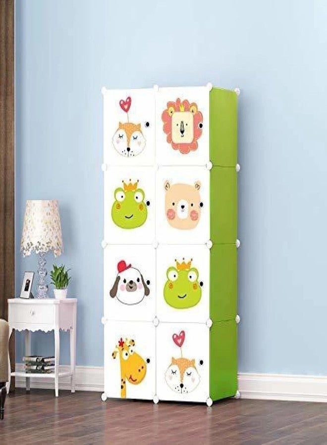 KEEKOS Kids Plastic Collapsible Wardrobe Organizer for Storage | Cute Cartoon Design | Heavy Duty Cloth Organizer for Storage | Easy to Assemble | Perfect for Kids Room & Home (Green) - Image 3