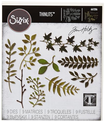 Sizzix 661206 Thinlits Die Set, Garden Greens by Tim Holtz (9/Pack), 7.5 x 5.63 x 0.25 - Image 5