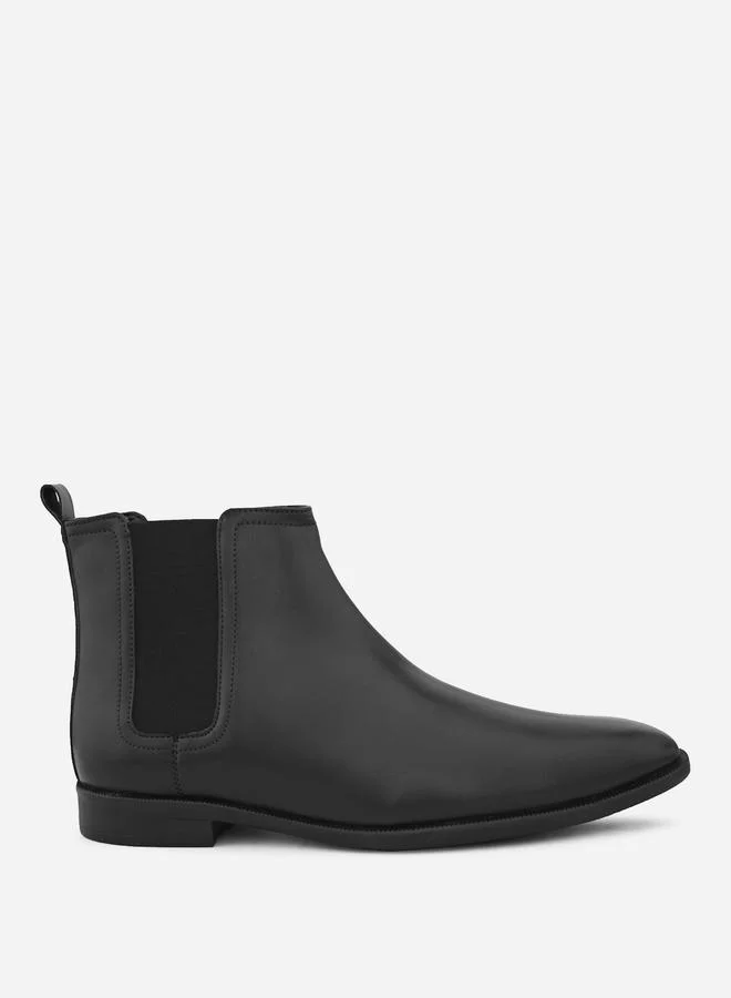 Styli Styli Pointed Toe Leather Ankle Boots