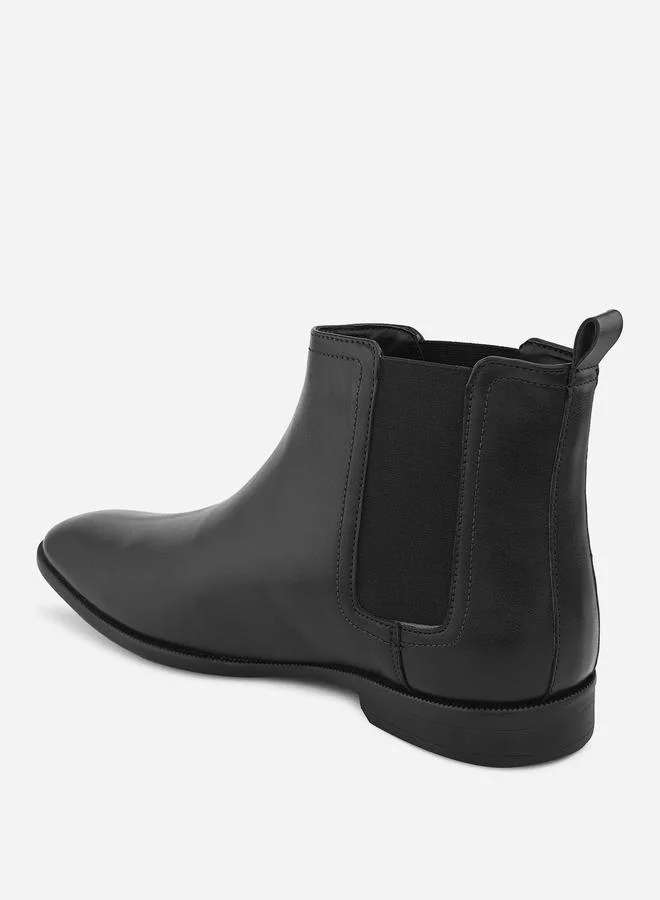 Styli Styli Pointed Toe Leather Ankle Boots