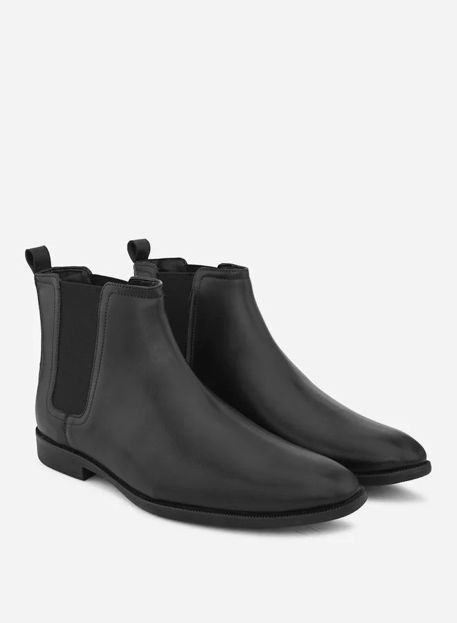 Styli Styli Pointed Toe Leather Ankle Boots
