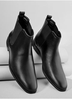 Styli Pointed Toe Leather Ankle Boots  - Image 1
