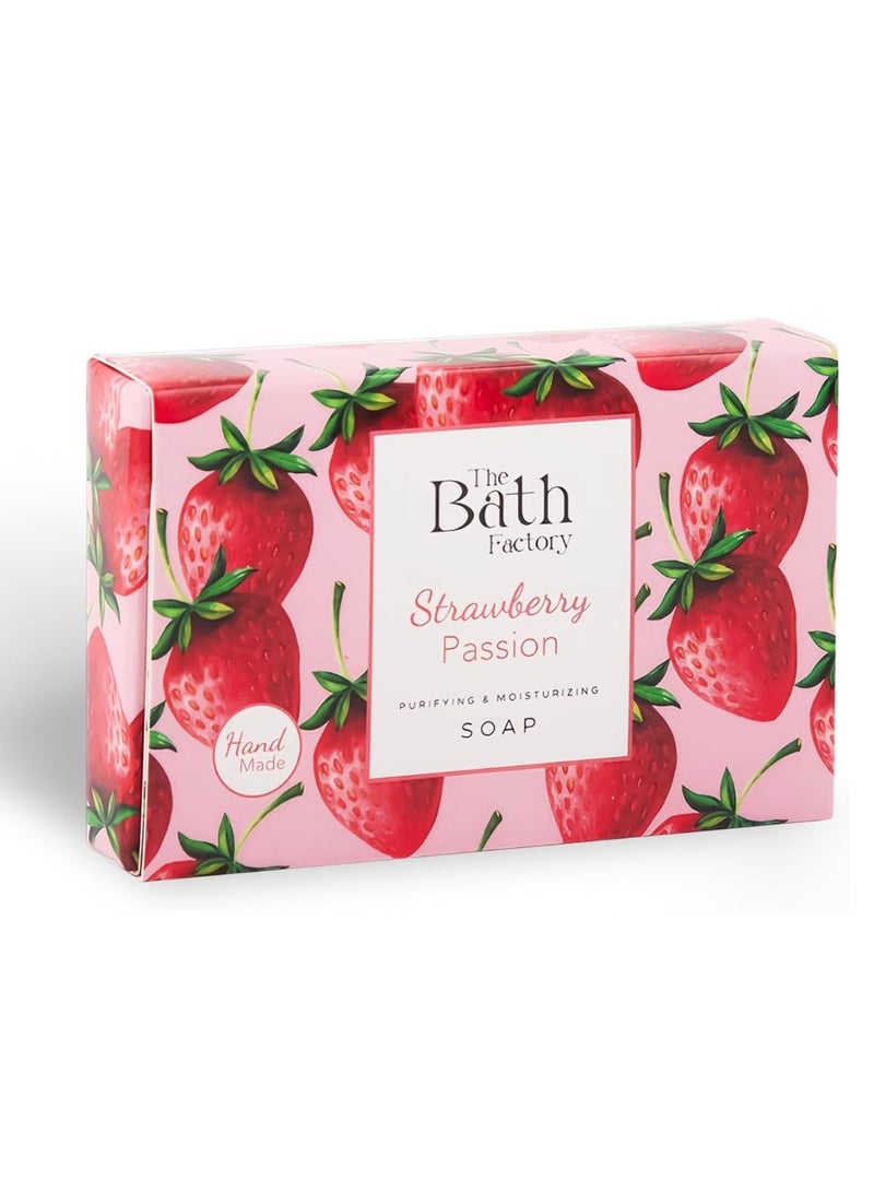 The Bath Factory Moisturising Hand and Body Soap, Strawberry, 80 g – Nourishing Cleanser for Soft Skin - Image 1