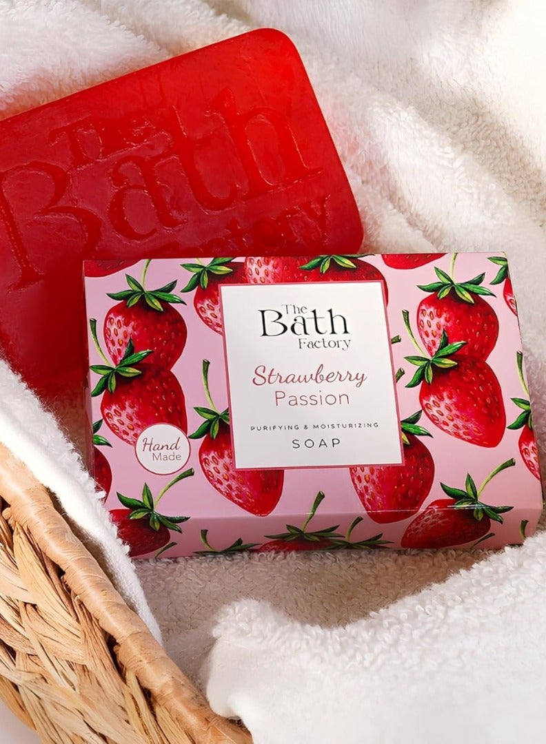 The Bath Factory Moisturising Hand and Body Soap, Strawberry, 80 g – Nourishing Cleanser for Soft Skin - Image 2